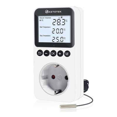 Ketotek Termostat Digital Regulator Temperatură Zi/Noapte Priză 230V16A Ieșire Termostat Încălzire Răcire Ștecher UE