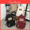 Ulzzang Canvas Backpack For Girls Korean Style Fashionable Streetwear Nylon Material Cow Print Design