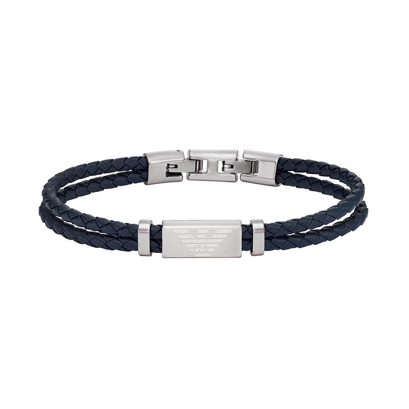 

Emporio Armani Urban Modern Classic Eagle Logo Double-Sided Woven Stainless Steel Bracelet Men Bracelet Black EGS2995040 Basic Packaging-Box