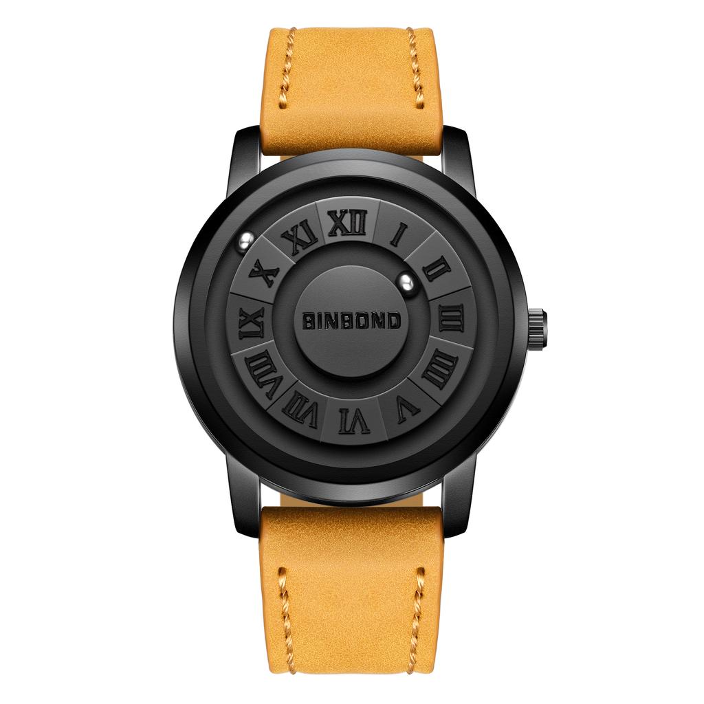 BINBOND Herren Schwarz Tech Magnetische Levitation Uhr Neues Konzept Kreative Persönlichkeit Wasserdicht Quarz Armbanduhr für Herren Geschenk
