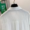 Women Striped Short Sleeve Shirt Blouse