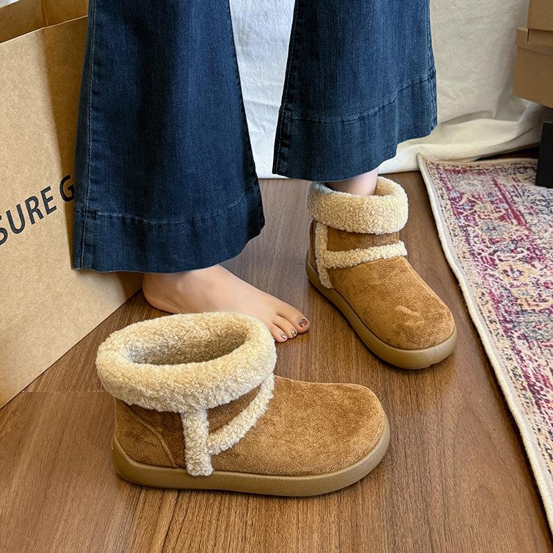 Dames myke elastiske vintervarme kalde polstrede snøstøvler tykksålede sklisikre slitesterke utendørs fritidssport bomullsstøvler