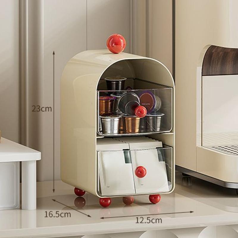 Contemporary Plastic Desktop Coffee Organiser Corner Teas Bag Holder Office Table Drawer Storage Box with Compartments