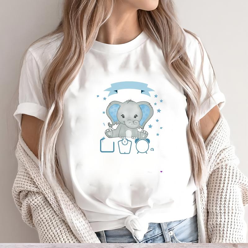 Trendy Printed T-shirt for Summer, Women's Short-sleeve Cute and Stylish Fashion Top.