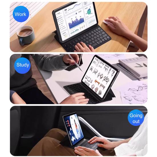 Tablet Keyboard Protective Case Ultra-thin Lightweight Easy to Use Universal Smooth Touch Magnetic Keyboard Cover for iPad Air/for iPad Pro