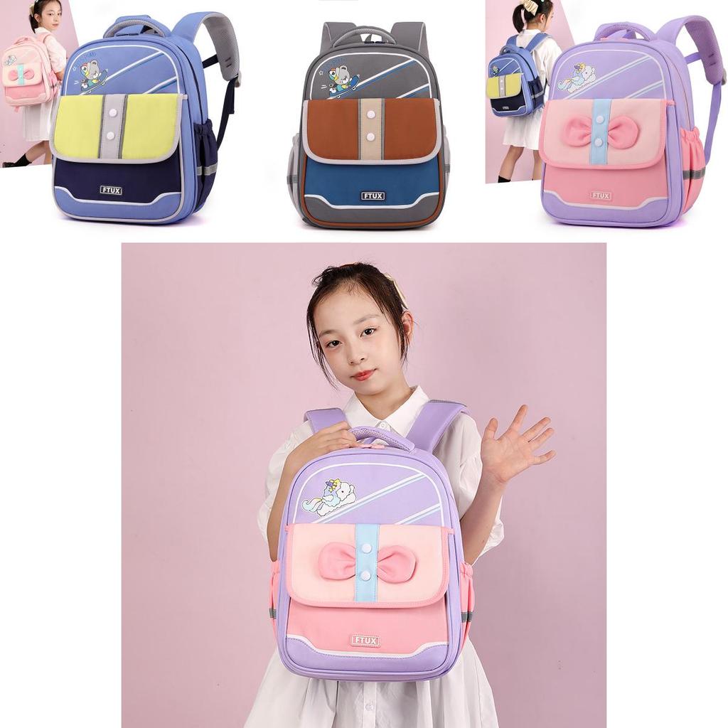 Adorable Cartoon Nylon Backpack For Kids Large Capacity School Bag For Boys And Girls