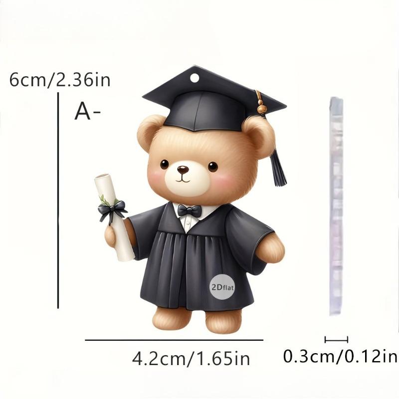 New Creative Graduation Season Bear 2D Acrylic Pendant
