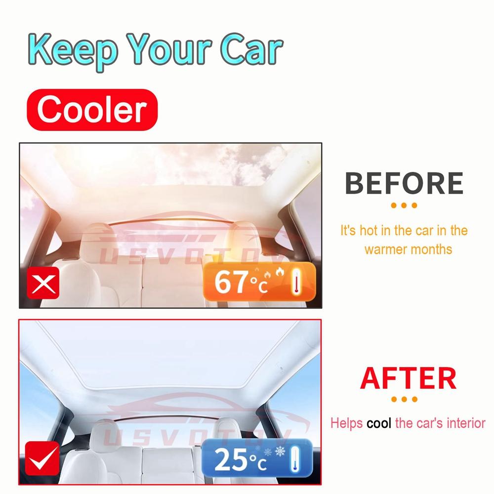 Sunshade Sunroof For Tesla Model Y Juniper Model 3 2025 2025 Upgrade Ice Cloth Buckle Sun Shades Glass Roof Front Rear Skylight