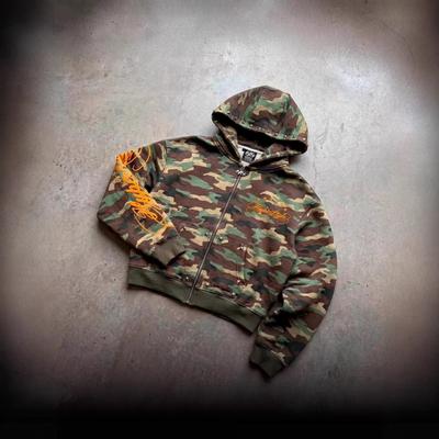 Set con cappuccio a due pezzi Camo Rivetti Lettere Stile Ins Americano Street Retro