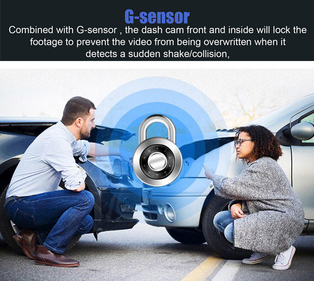 A98 Full HD 1080P Three-Lens Dash Cam: Front, Rear, Interior Infrared Video Recorder