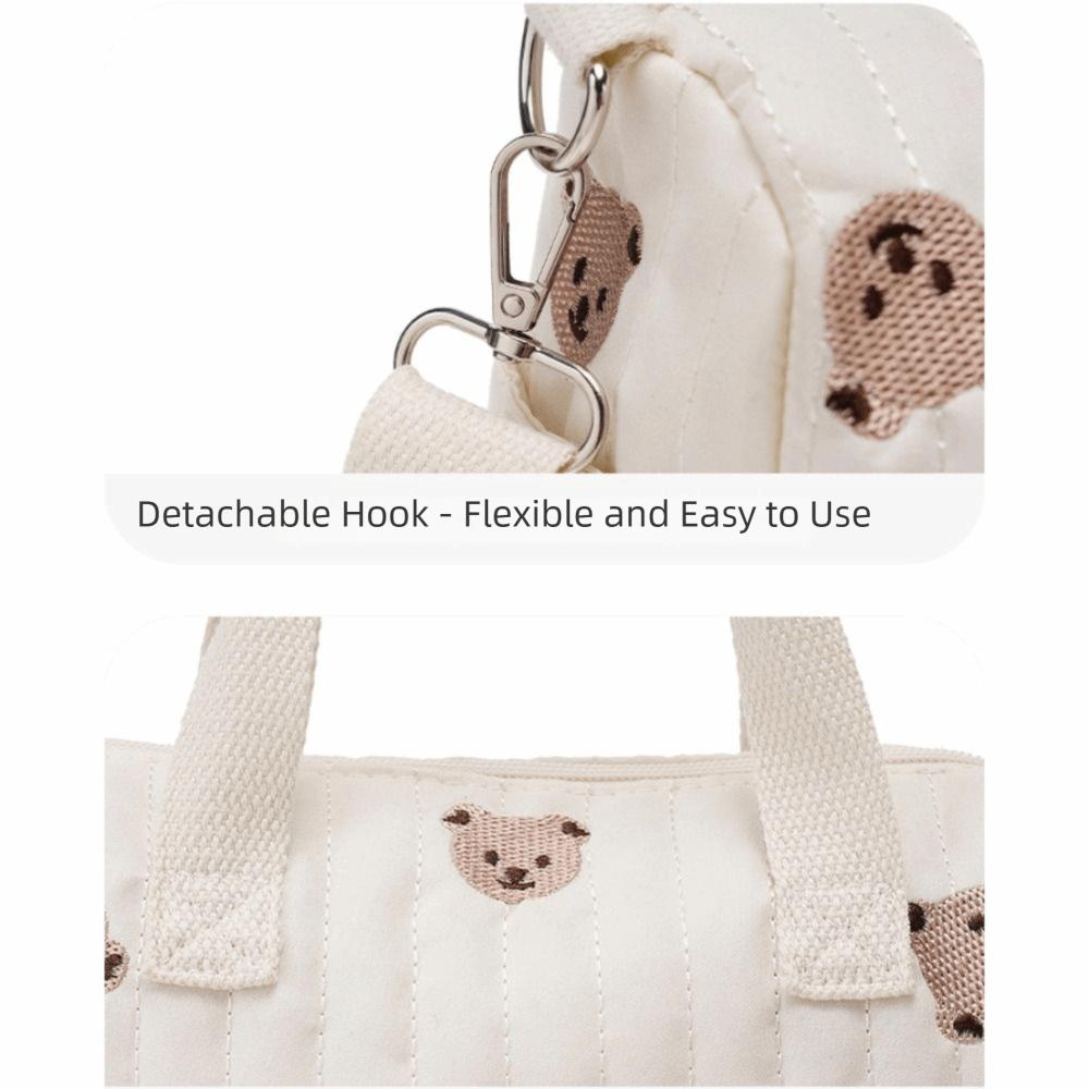 Embroidery Baby Diaper Organizer Korean Style Quilted Embroidered Shoulder Bag Mummy Bag  Outdoor