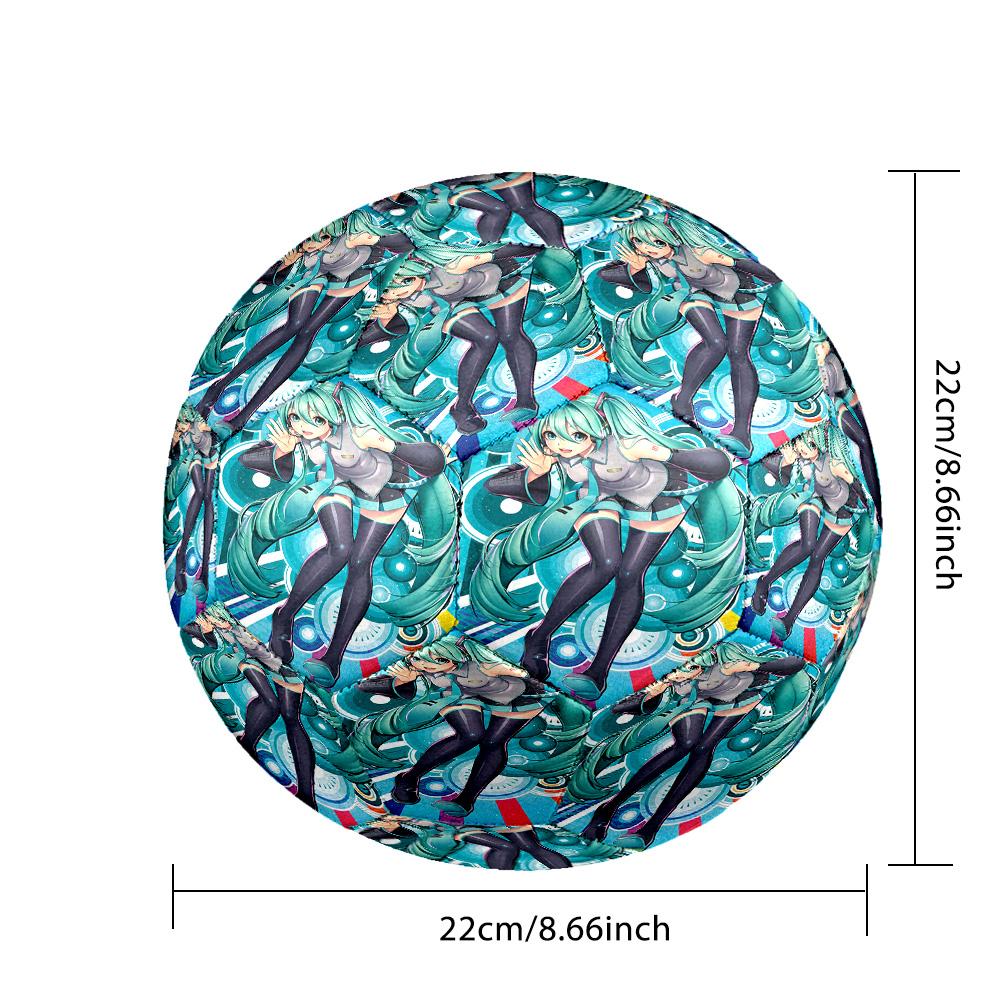 Miku Anime Indoor Soccer Ball Size 5 Colorful All Ages Machine Stitched PVC Competition Ready Durable High-Bounce