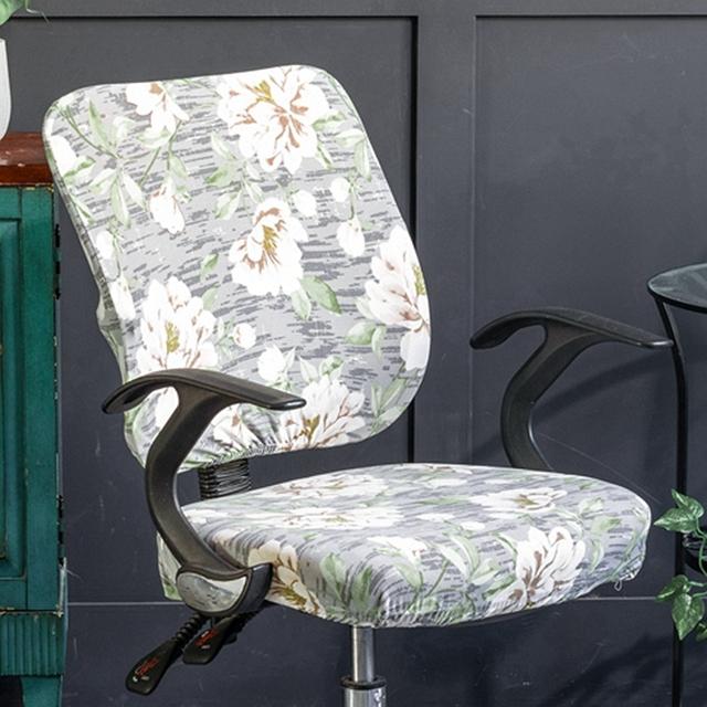 2pcs Set Universal Split Office Use Chair Cover Elastic Spandex Chair Back Cover +Seat Cover Anti -Dirty Office Use Computer Chair Cover