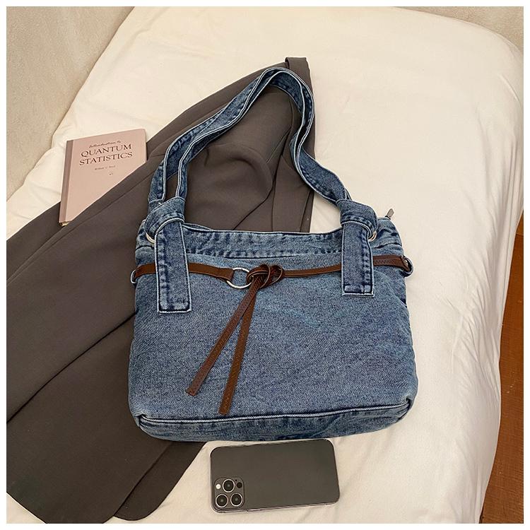Große Kapazität Commuter Tote Bag Damen Schulter Crossbody Tasche Jeans Tasche