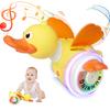 Kid Electric Musical Dancing Duck Simulated Foraging Free Rotation Duck Sound&Light Tummy Time Toys Crawling Toys for New Born