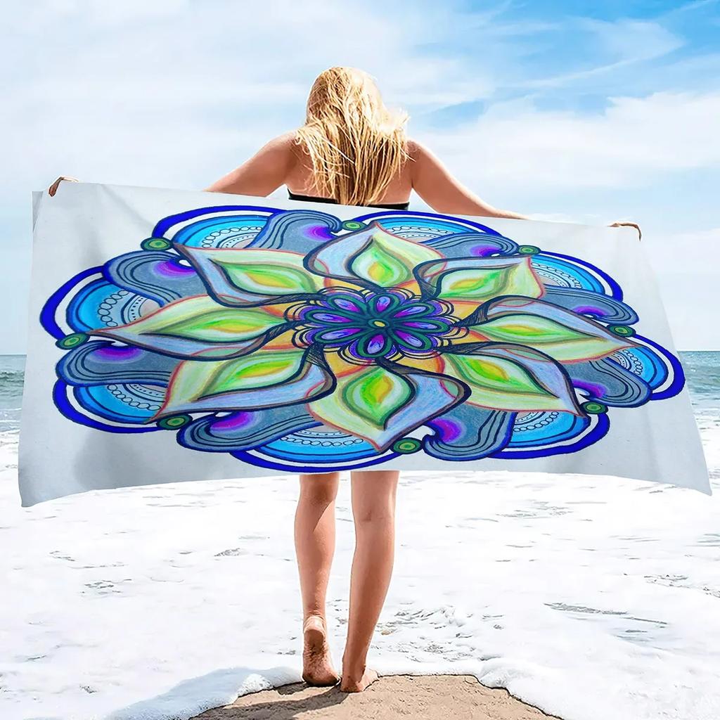Oversized Microfiber Beach Towel,Quick Dry Sandproof Compact, Beach Gear Stuff Travel Lighterweight Towels for Camping Picnic