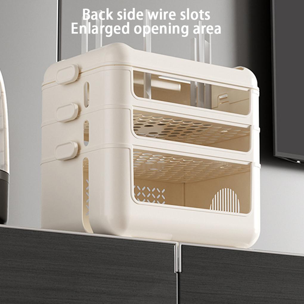 Home WiFi Router Storage Box Multi Functional Storage Rack Plug In Board Charging Cable Sorting Box Large Capacity Storage Box