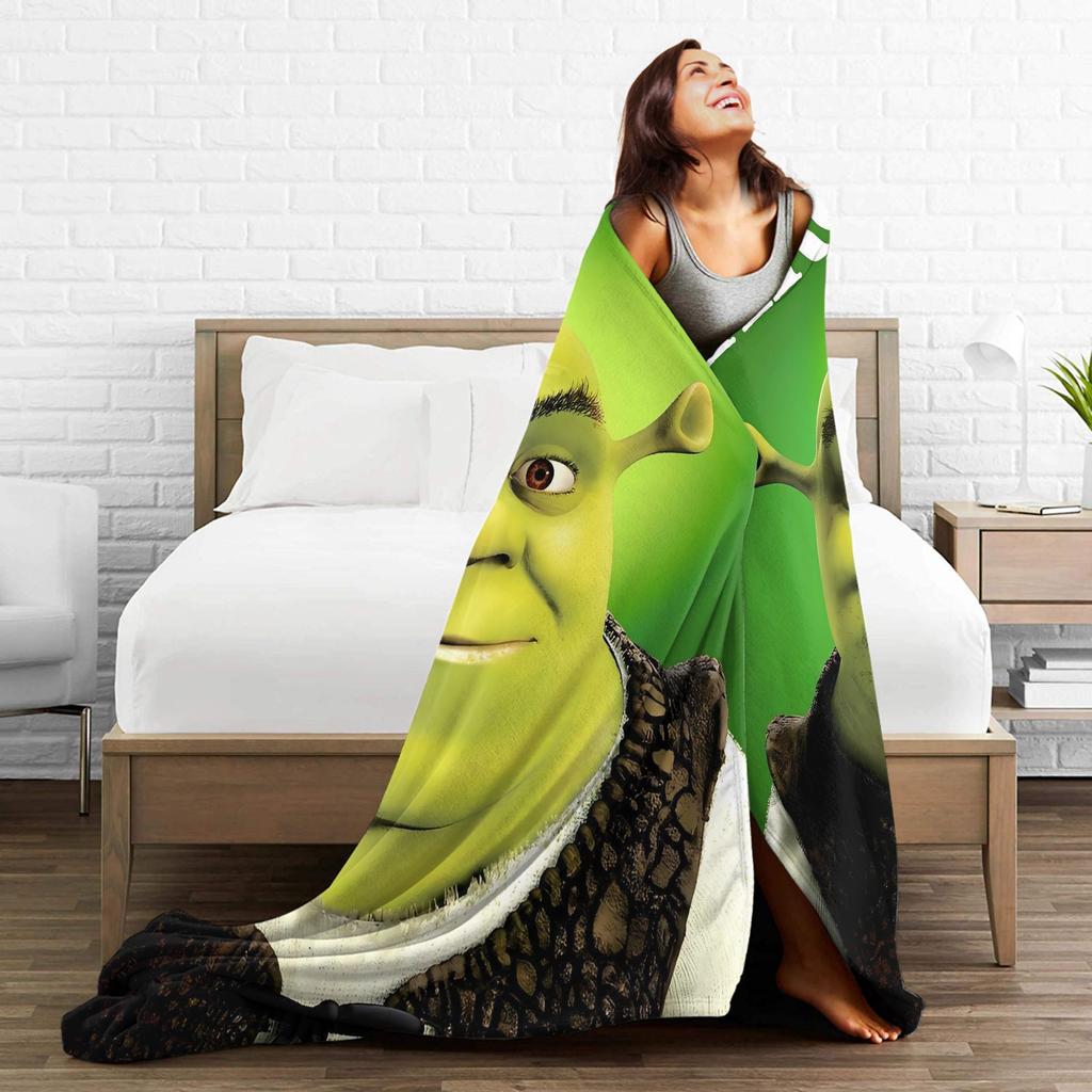Pun Mein Swampf S-shreks Blanket  Super Warm Novelty Plush Throw Blanket For Outdoor Travel Office Flannel Bedspread Bed Cover