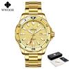 WWOOR Luxury Stainless Steel Men's Watches Sport Diving Quartz Clock Luminous Waterproof Military Wristwatch Relogio Masculino