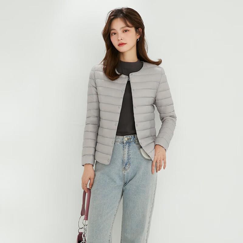 Tri-polar Women's Lightweight Round Neck Down Jacket