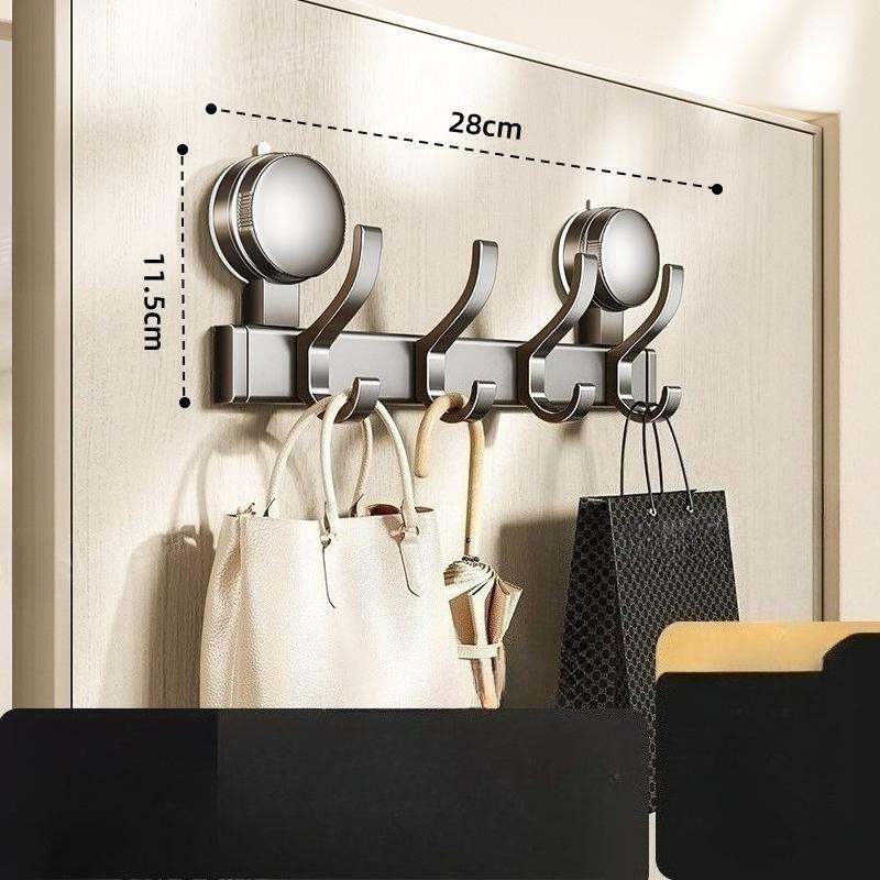 Hakenleiste aus Aluminiumlegierung, Wandmontage mit Doppel-Saugnapf zum Aufhängen, Bohrerfreie Saugnapf-Handtuchstange und Hutständer zum Aufhängen von Handtüchern, Mänteln, Hüten