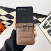 Leder Daunenjacke Handyhülle für Samsung Galaxy Z Flip7 Flip5 Flip6 ZFlip7 6 5 4 3 Flip7 FE Ringhalter Scharnier Schutzhülle