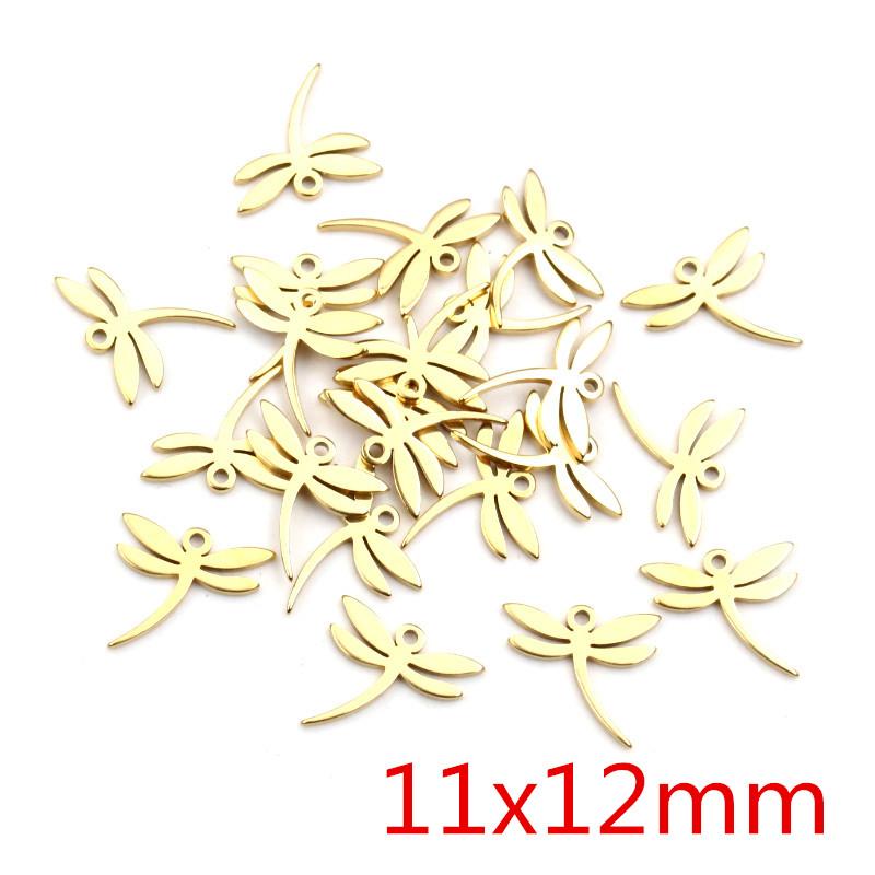 10pcs/lot  316 Stainless Steel Gold Plated Tree Moon Butterfly Small Charms Pendant For Necklace DIY Jewelry Making