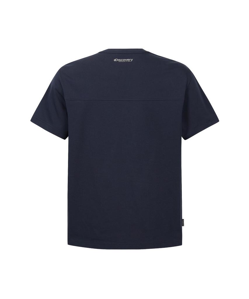 DISCOVERY EXPEDITION Unisex Heavyweight Small Letter Short Sleeve T-Shirt (D/Navy)