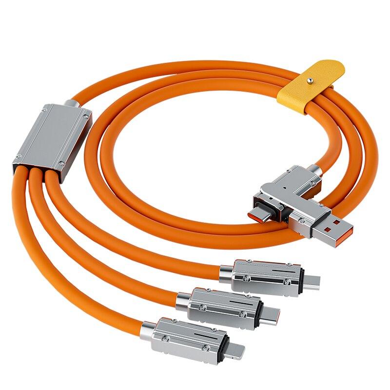 Telefon mobil tip C 3 în 2, cablu USB de încărcare rapidă de 66 W, potrivit pentru iPhone, Huawei, OPPO, Xiaomi, Samsung, Redmi, cablu de încărcare