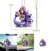 Cute Purple Mermaid Pattern Acrylic Pendant For Holiday Christmas Tree Ornament
