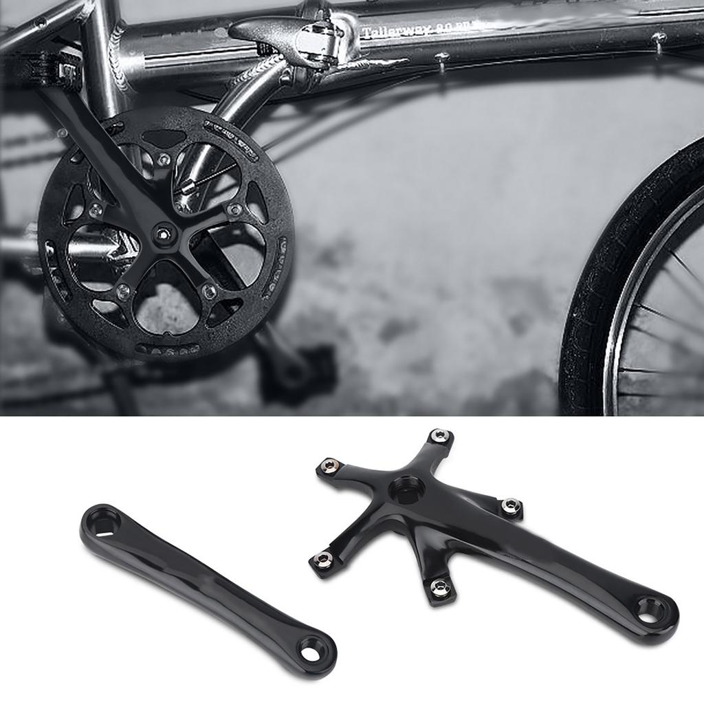 1Pair 170MM Mountain Road Bike Alloy Single Crankset Repair Parts (Black)