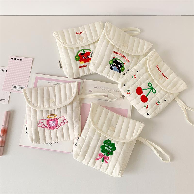 Aranyos Cseresznye Alma Macska Tárolótáska Hordozható Kézben Tartható Higiéniai Betét Tárolótáska Nagy Kapacitású Kézitáska Női Kozmetikai Táska Ajándékok