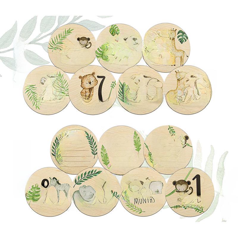 Wooden Newborn Milestone Sign: Baby Photography Prop for Monthly Memories