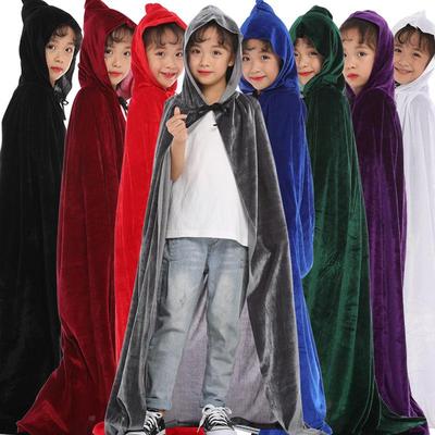 Velvet Halloween Cape for Kids & Adults - Witch or Reaper Cosplay Costume Cloak