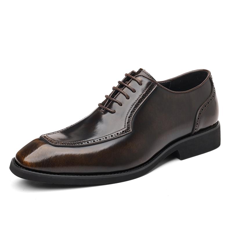 

Luxury Trend Designer New Men s Pointed Wedding Leather Oxford Shoes Male Party Casual Formal Dress Footwear Zapatos Hombre 38 коричневий