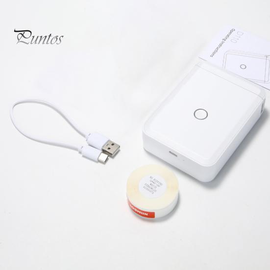 Mini Label Printer Portable Bluetooth-compatible Free Editing Picture Inserted No Ink Needed Rechargeable Compatible with for iOS for Android