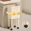 Trash Can with Wheels High Legs Design Convenient Storage Bucket Waste Bin Garbage for Home