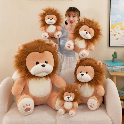 Simulação boneca leão brinquedo de pelúcia boneca rei leão almofada de arremesso boneca de pano presente de aniversário infantil distribuição