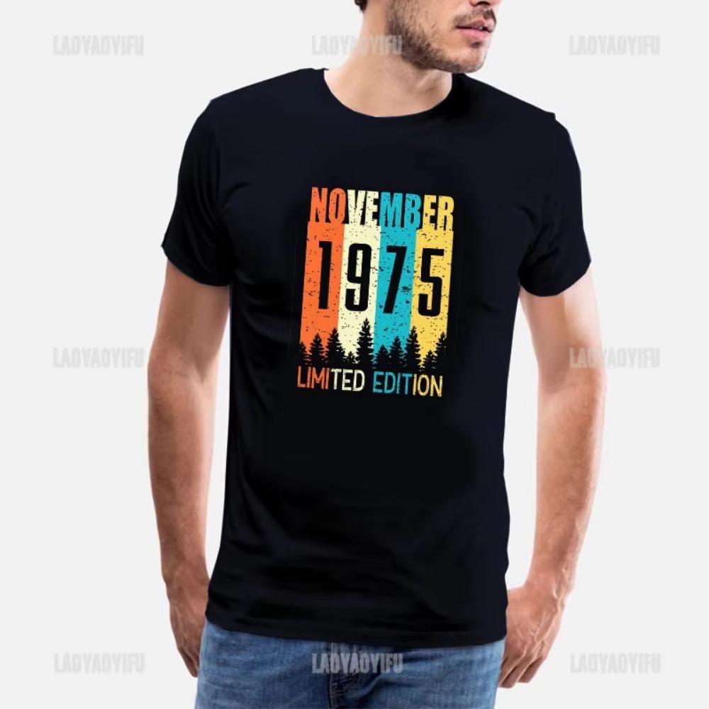Vintage 1975 Limited Edition Men T Shirts Retro Classic Art Print Tees Short Sleeve O Neck Harajuku Streetwear Birthday Gifts