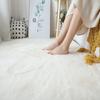 Soft Round Carpet Rabbit Faux Fur Plush Bedroom Rug White Plush Shaggy Foot Mat Children's Play Floor Carpets for Living Room