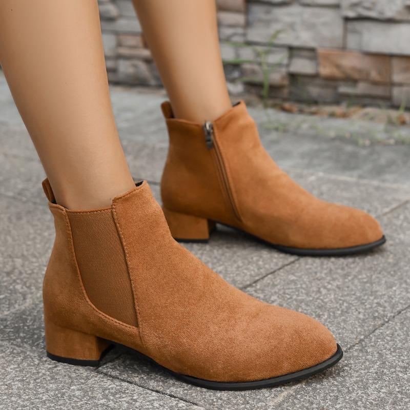 

Anti-slip Shoes - New Style, Mid-heel, Short Boot, Large Size 43 шоколадний