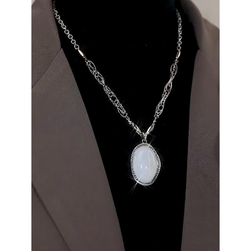 

Высококачественный модный универсальный свитер с цепочкой на осень и зиму, длинное белое ожерелье в лунном свете, аксессуары для одежды для женщин