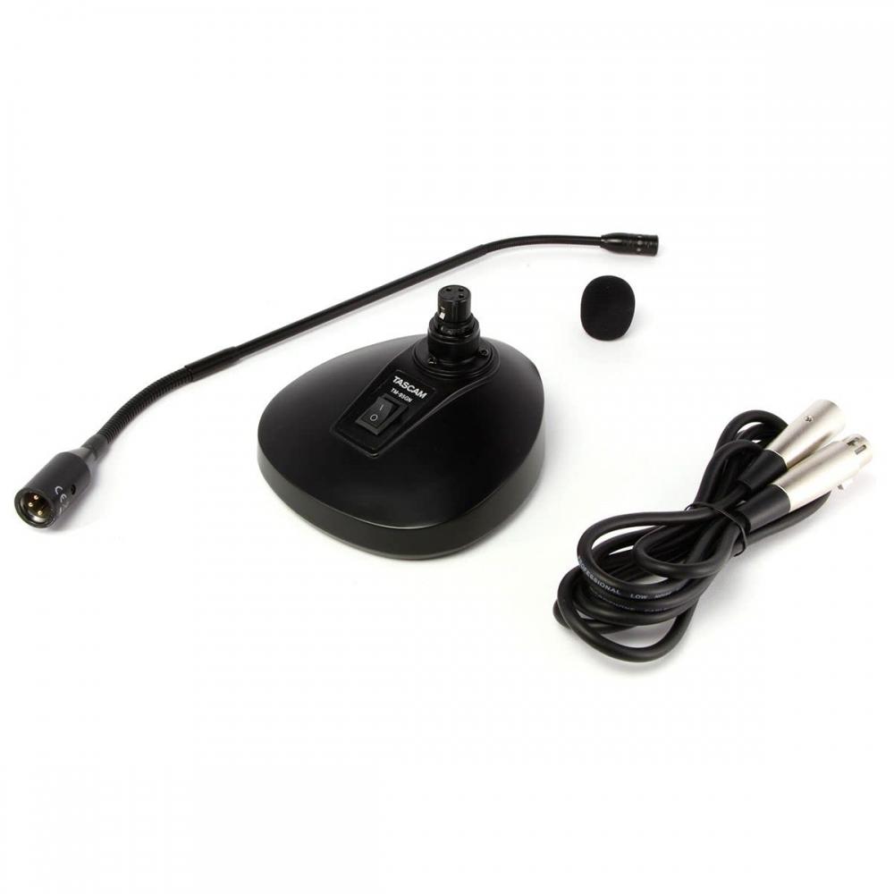 TASCAM TM-95GN Microfon cu condensator cu gât de gâscă, discurs, prelegere, conferință, microfon permanent, distribuție, podcast, suport dedicat cu windscre
