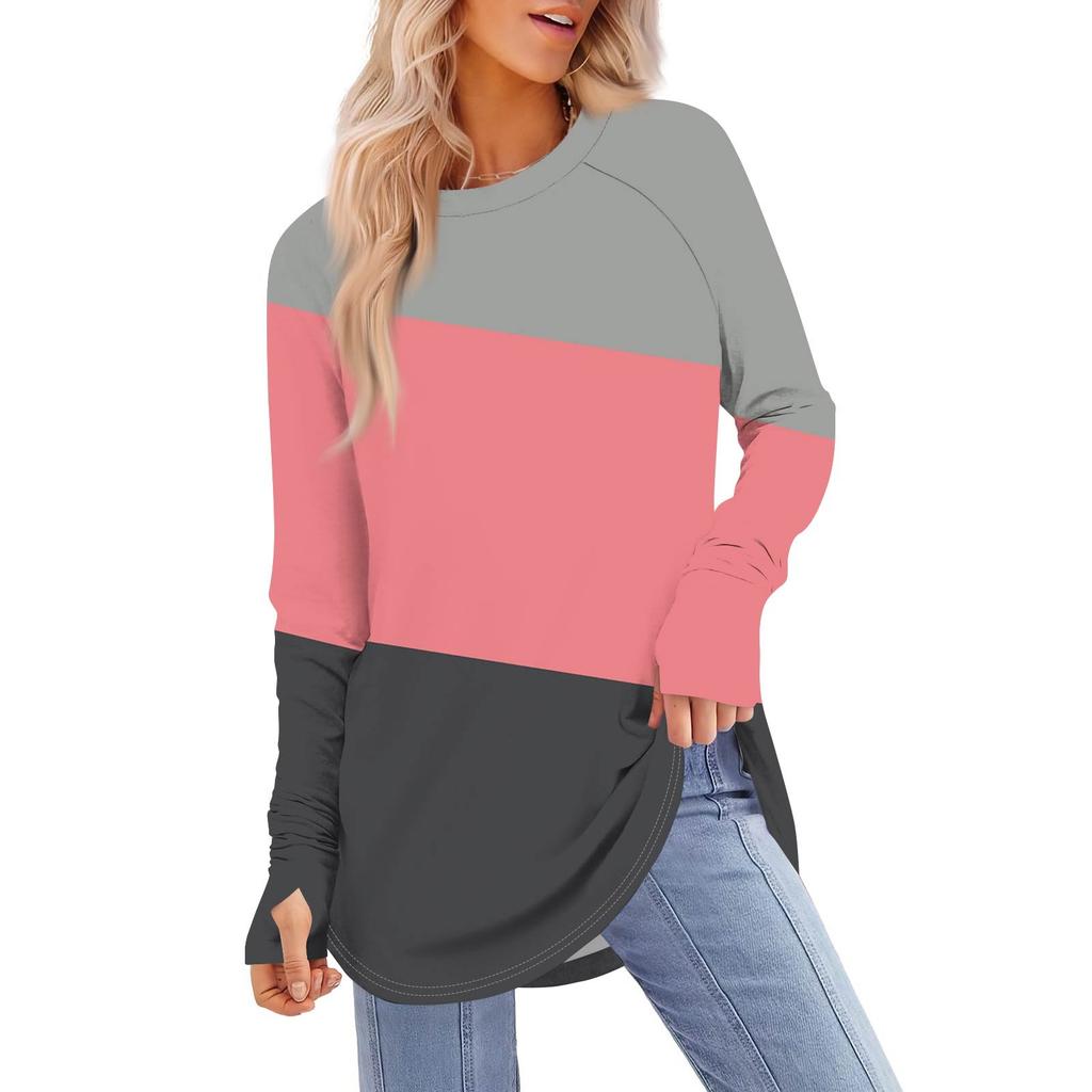 Womens Oversized Sweatshirt Graphic Sweater Long Sleeve Drop Shoulder Round Shirt Tops Vintage Clothes