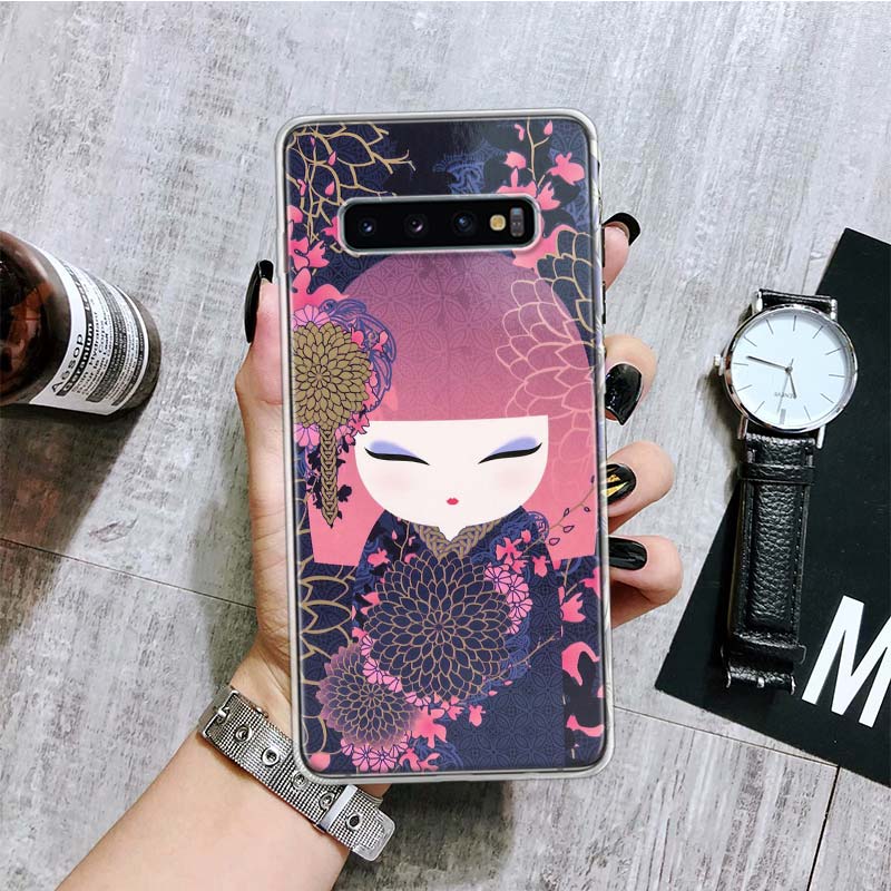 Kokeshi Doll Kimono Girl Phone Case For Samsung Galaxy S26 S25 Edge S24 S23 FE S22 Ultra S21 Plus S20 + Fundas Cover Coque Galax