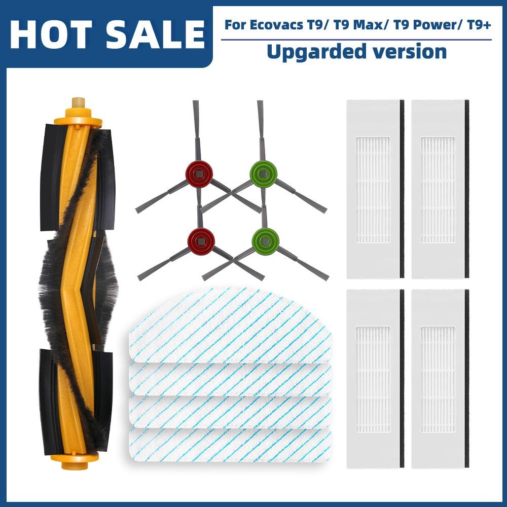 Compatible For Ecovacs Debot OZMO T9 / T9 Max / T9 Power / T9+ Spare Parts Accessories Main Side Brush Hepa Filter Mop Dust Bag