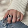 Punk Silver Color Copper Stars Open Rings for Women Men Fashion Adjustable Couple Rings Y2K Hip Hop Vintage Ring Jewelry Gift