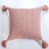 45x45cm Nordic Chenille Knitted Square Cushion Cover Yellow Pink Pillow Cover with Tassels Pillowcase Sofa Bed Chair Decorative