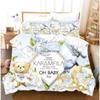 Heimtextil Teddybär Blumenmuster Bettwäscheset Einfache Tagesdecke Kissenbezug Heimtextil Kinder Erwachsene Schlafzimmer Dekoration
