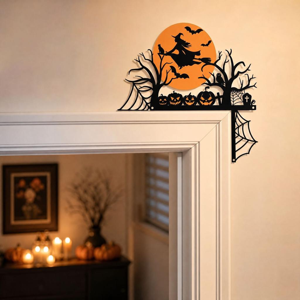 2D Acrylic Halloween Witch and Corner Decoration for Door or Table